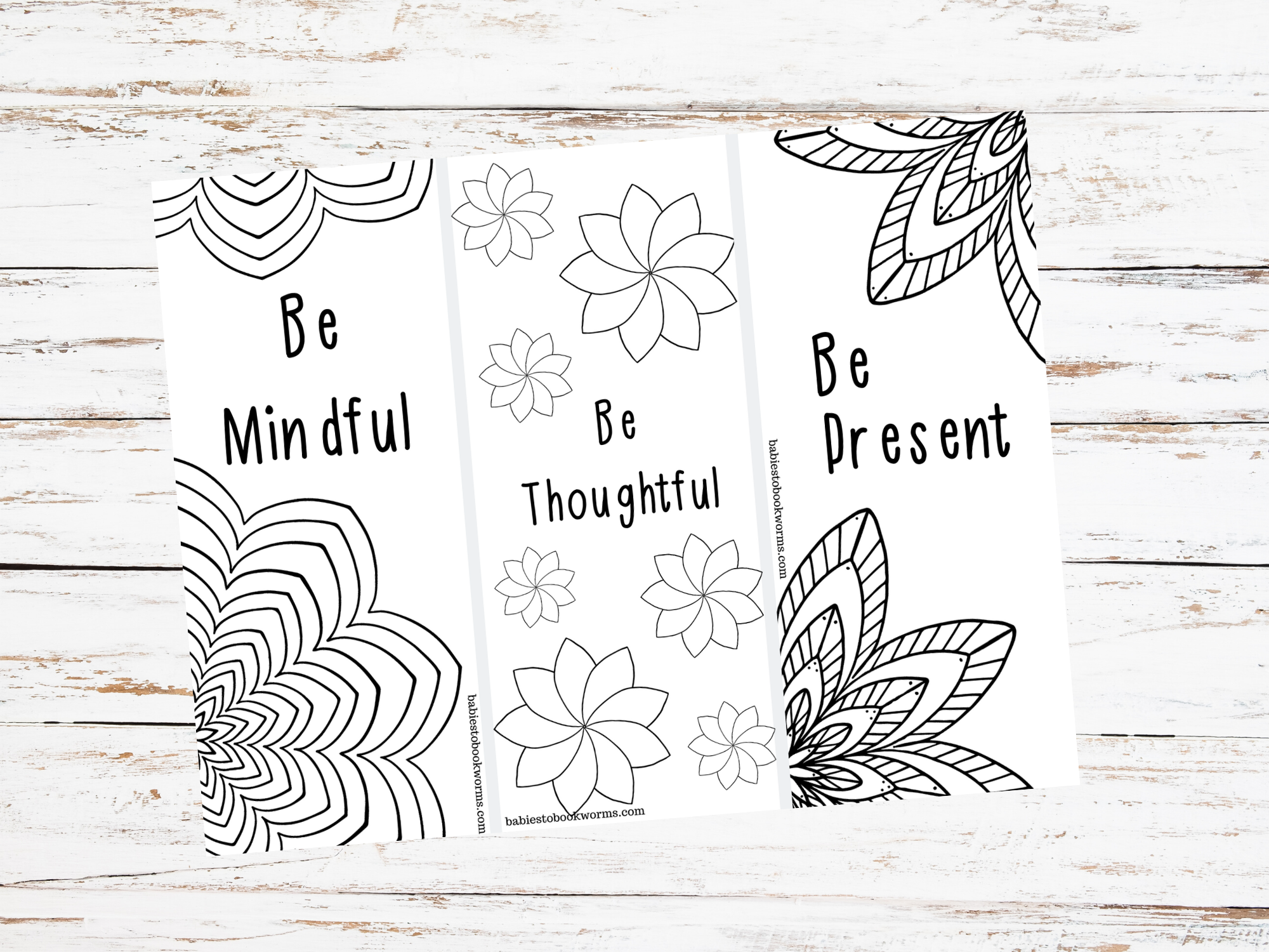 Editable Name Mindfulness Coloring Bookmarks